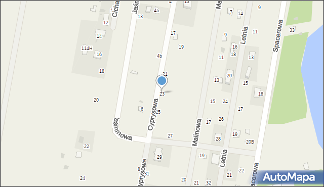 Barkowice, Cyprysowa, 23, mapa Barkowice