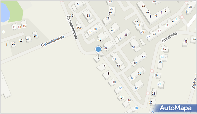 Bezrzecze, Cynamonowa, 4, mapa Bezrzecze