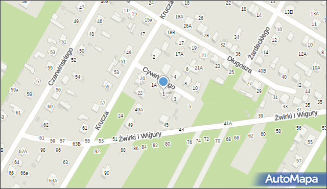 Biała Podlaska, Cywińskiego Stanisława, 1, mapa Białej Podlaskiej