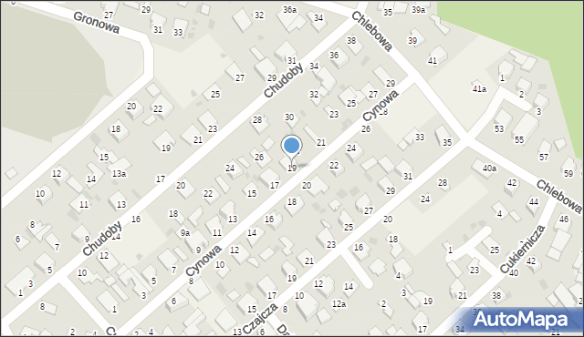 Białe Błota, Cynowa, 19, mapa Białe Błota