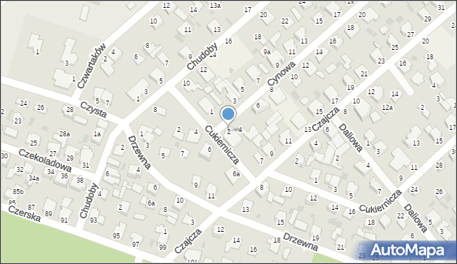 Białe Błota, Cynowa, 2, mapa Białe Błota