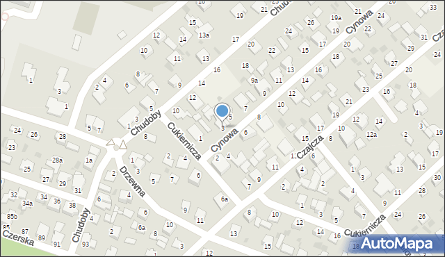 Białe Błota, Cynowa, 3, mapa Białe Błota