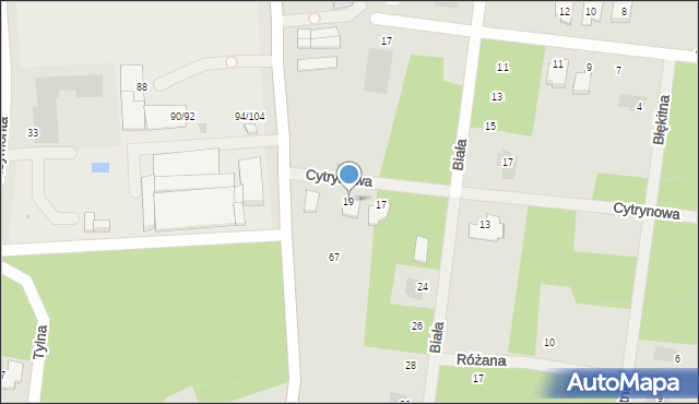 Białobrzegi, Cytrynowa, 19, mapa Białobrzegi