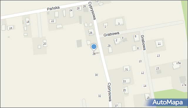 Biały Bór, Cyprysowa, 28, mapa Biały Bór