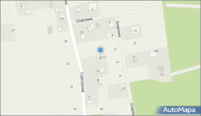 Biały Bór, Cyprysowa, 31, mapa Biały Bór