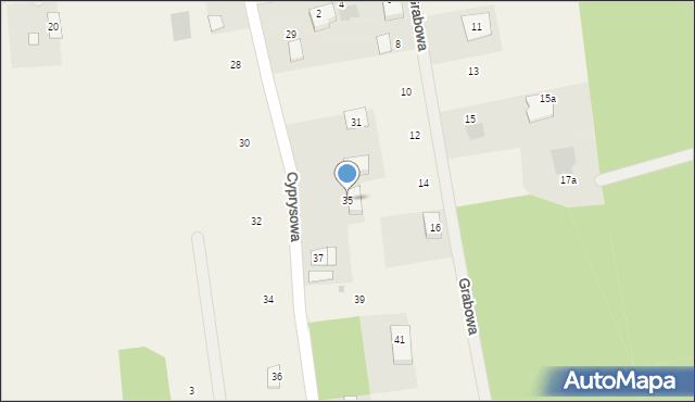 Biały Bór, Cyprysowa, 35, mapa Biały Bór