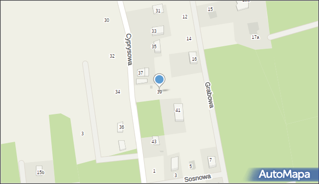 Biały Bór, Cyprysowa, 39, mapa Biały Bór