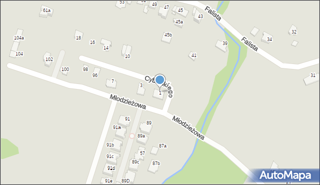 Bielsko-Biała, Cybulskiego Zbigniewa, 1, mapa Bielsko-Białej