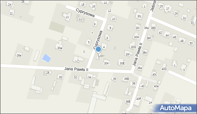 Bilcza, Cyprysowa, 2, mapa Bilcza