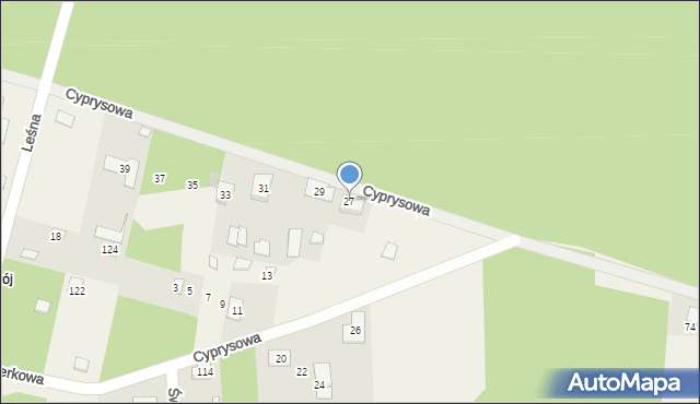 Borków, Cyprysowa, 27, mapa Borków