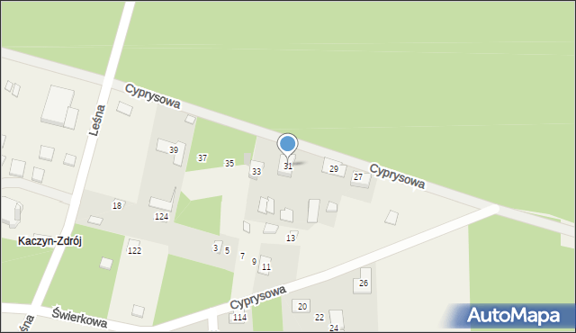 Borków, Cyprysowa, 31, mapa Borków