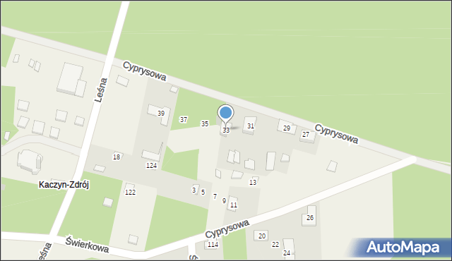 Borków, Cyprysowa, 33, mapa Borków
