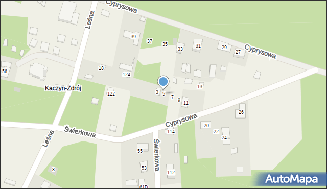 Borków, Cyprysowa, 5, mapa Borków