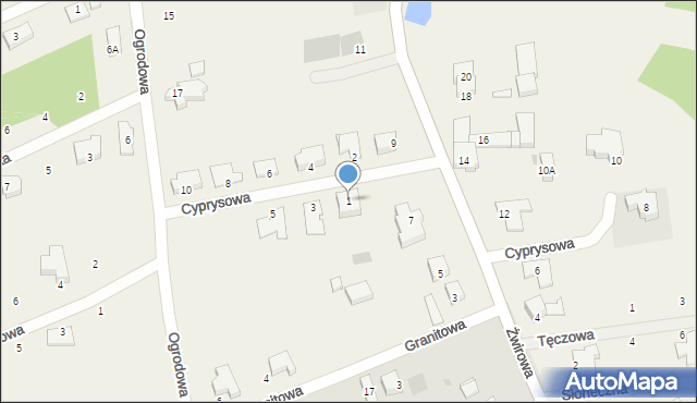 Chwalęcice, Cyprysowa, 1, mapa Chwalęcice