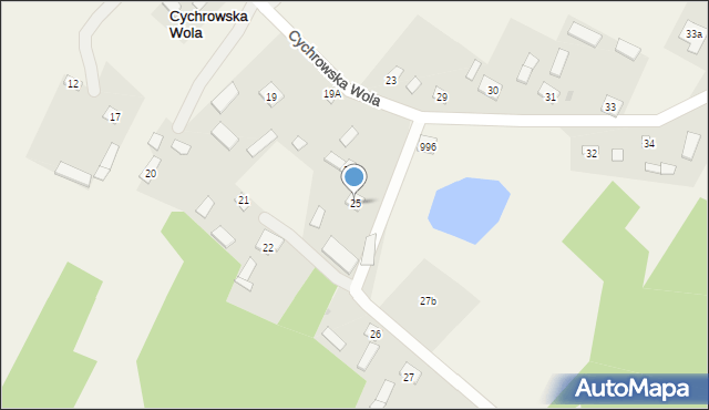 Cychrowska Wola, Cychrowska Wola, 25, mapa Cychrowska Wola