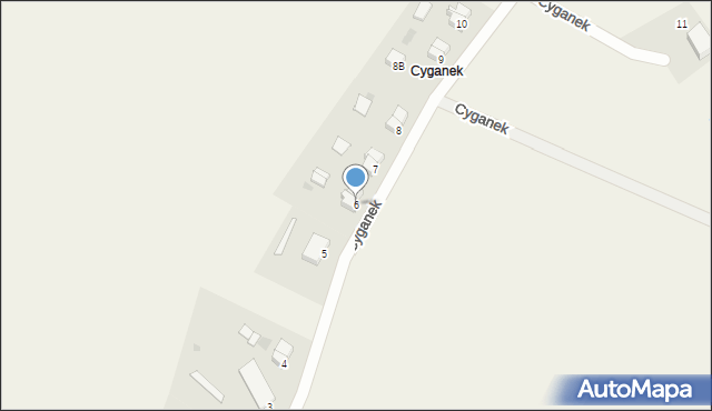 Cyganek, Cyganek, 6, mapa Cyganek