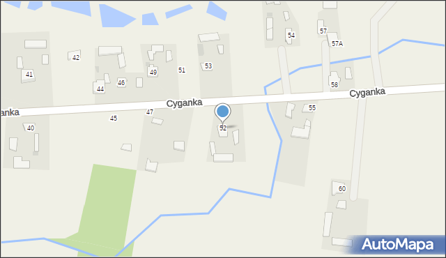 Cyganka, Cyganka, 52, mapa Cyganka