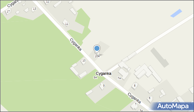 Cyganka, Cyganka, 10A, mapa Cyganka