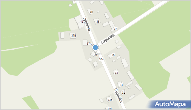 Cyganka, Cyganka, 36, mapa Cyganka