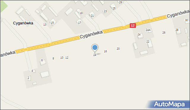 Cyganówka, Cyganówka, 14, mapa Cyganówka