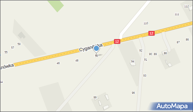 Cyganówka, Cyganówka, 50, mapa Cyganówka