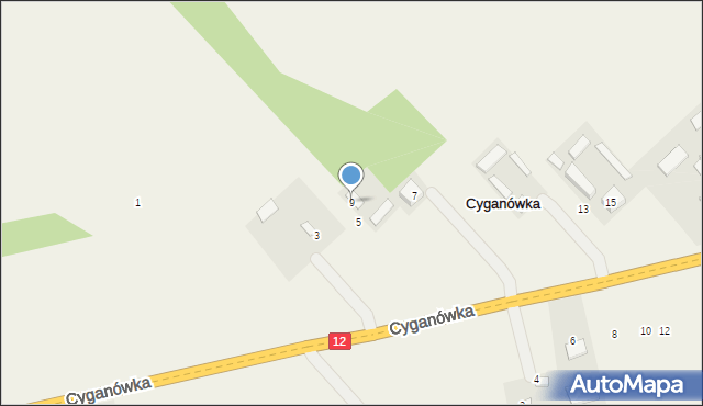 Cyganówka, Cyganówka, 9, mapa Cyganówka