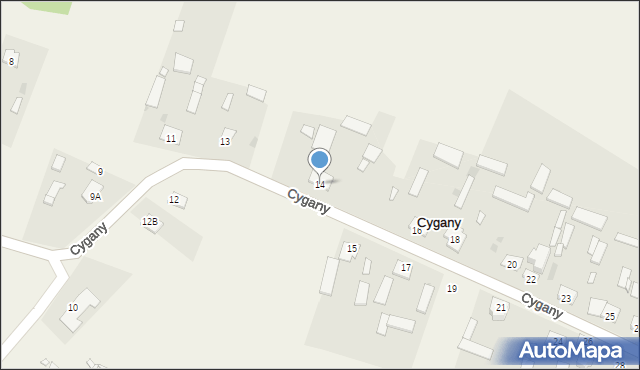 Cygany, Cygany, 14, mapa Cygany