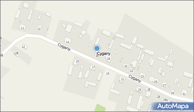 Cygany, Cygany, 16, mapa Cygany