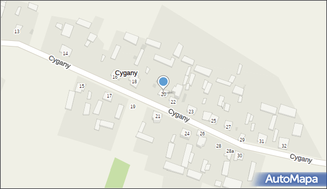 Cygany, Cygany, 20, mapa Cygany