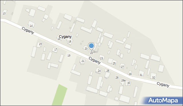 Cygany, Cygany, 22, mapa Cygany