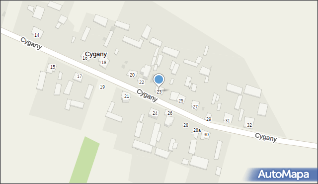 Cygany, Cygany, 23, mapa Cygany