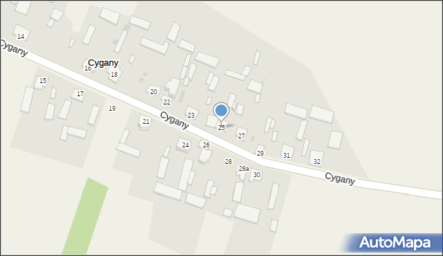 Cygany, Cygany, 25, mapa Cygany