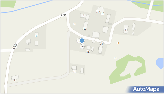 Cyk, Cyk, 7, mapa Cyk