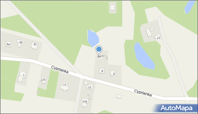 Cyprianka, Cyprianka, 8A, mapa Cyprianka