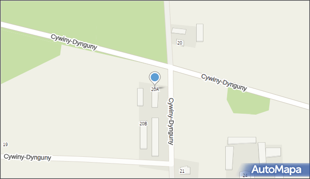 Cywiny-Dynguny, Cywiny-Dynguny, 20A, mapa Cywiny-Dynguny