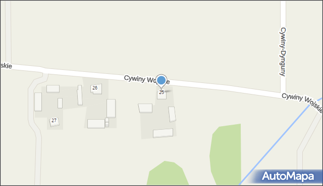 Cywiny Wojskie, Cywiny Wojskie, 25, mapa Cywiny Wojskie