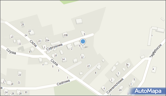 Czaniec, Cyprysowa, 4A, mapa Czaniec