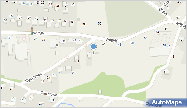 Czaniec, Cytrynowa, 1, mapa Czaniec