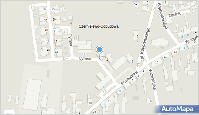 Czerniejewo, Cymsa Pawła, kpt., 3, mapa Czerniejewo