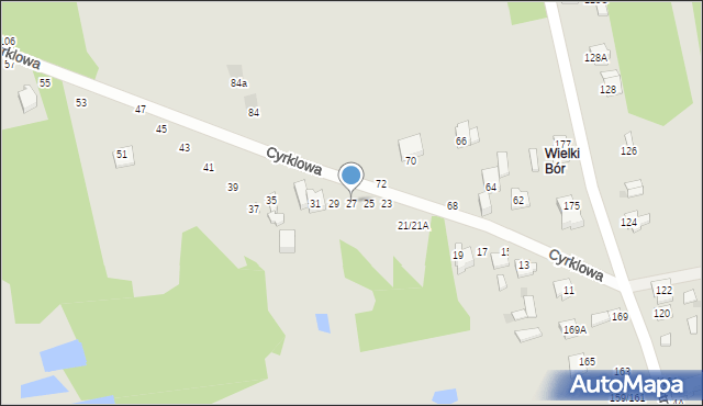 Częstochowa, Cyrklowa, 27, mapa Częstochowy