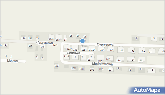 Dąbcze, Cyprysowa, 12BA, mapa Dąbcze