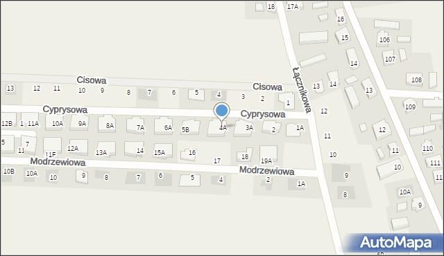 Dąbcze, Cyprysowa, 4A, mapa Dąbcze