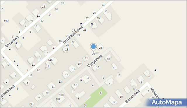 Dąbrowa, Cytrynowa, 23, mapa Dąbrowa