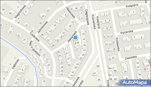 Dąbrówka, Cyprysowa, 4, mapa Dąbrówka