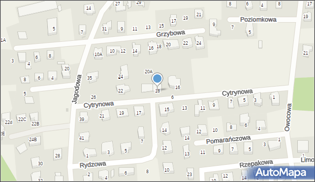 Dębogórze, Cytrynowa, 18, mapa Dębogórze