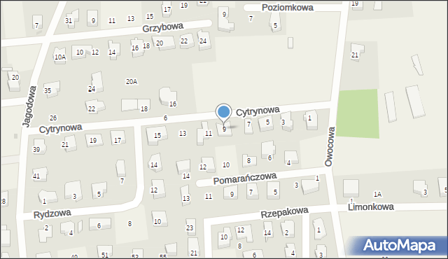 Dębogórze, Cytrynowa, 9, mapa Dębogórze