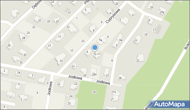 Dobra, Cyprysowa, 7, mapa Dobra