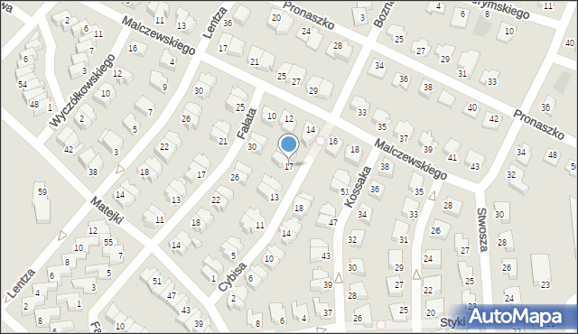 Działdowo, Cybisa Jana, 17, mapa Działdowo