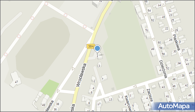 Dzierżoniów, Cybulskiego Zbyszka, 1, mapa Dzierżoniów