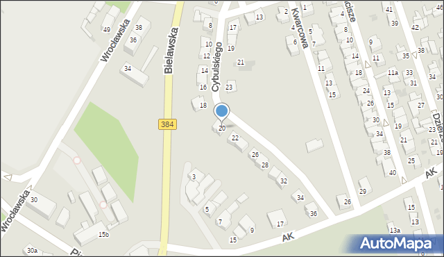 Dzierżoniów, Cybulskiego Zbyszka, 20, mapa Dzierżoniów